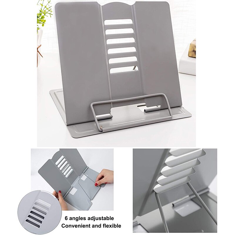 Bureau Boek Stand Metalen Lezen Rest Boek Houder Hoek Verstelbare Stand Document Houder Draagbare Stevige Lichtgewicht