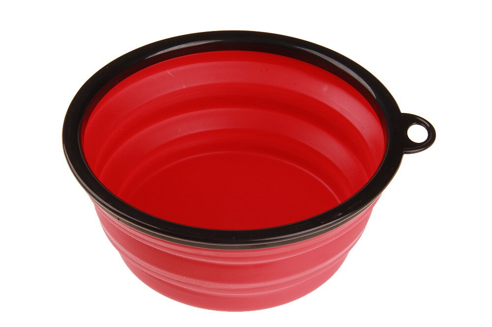 Gamelle pliable en silicone écologique pour chien et chat, gamelle de voyage portable pour nourriture et eau: Rouge