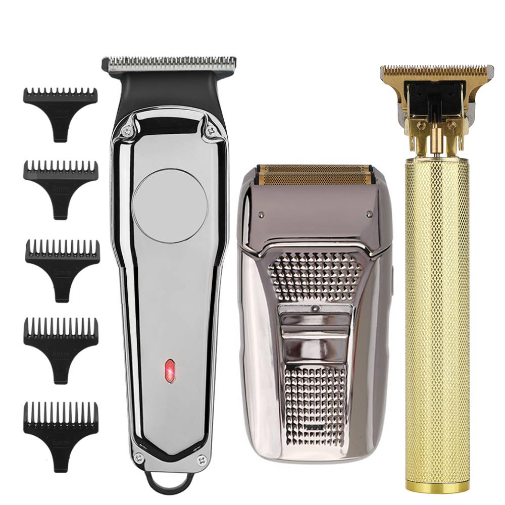 Tondeuse à cheveux électrique T9, rasoir à barbe Rechargeable, pour salon de coiffure, t-outliner 0MM: Hair Trimmer Set 4