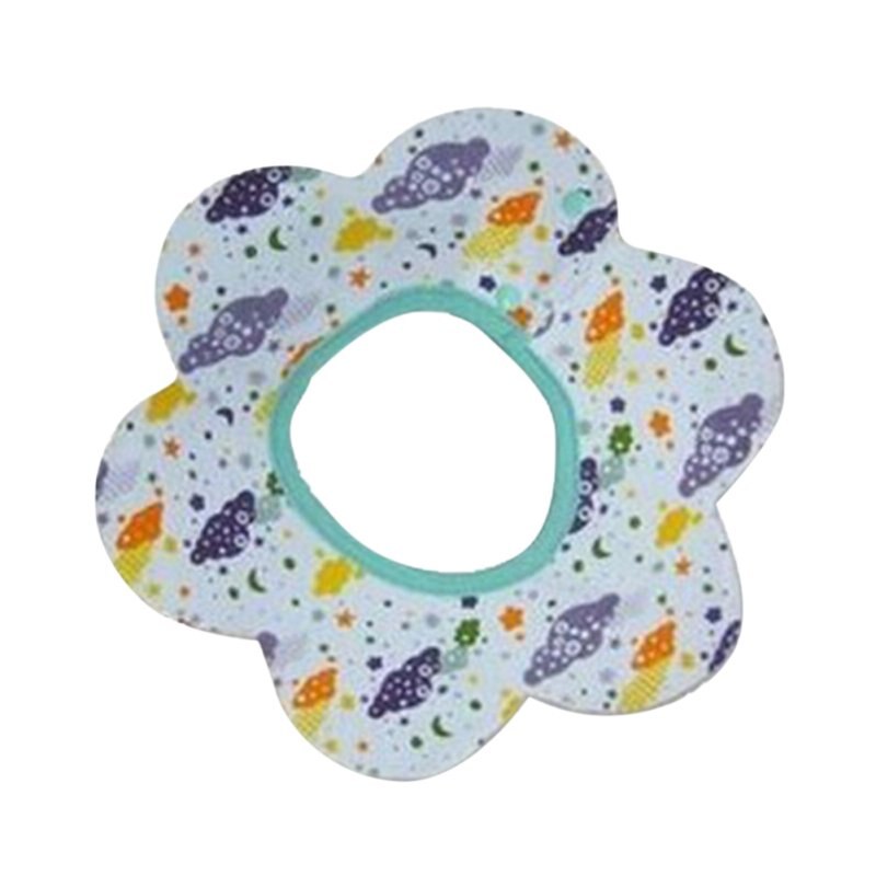Slabbers Katoen Bloem Ster Babador Vier Layer Waterdichte Kwijl Handdoek Bib Swivel Snap Achthoekige Circulaire Rijst Zak