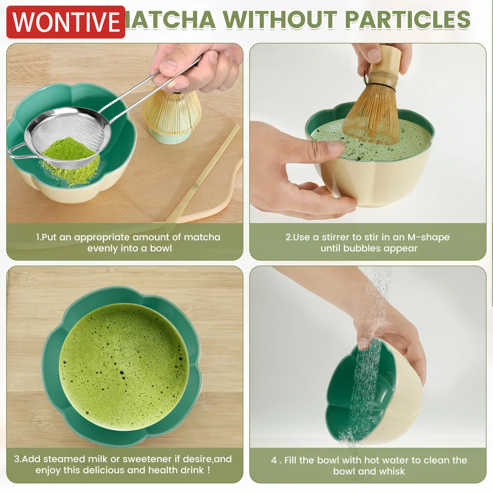 5 Stuks Matcha Garde Set Praktische Matcha Kit Met Garde Houder Matcha Garde Zeef Thee Scoop En Theelepel Japanse matchaTea