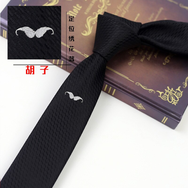 Mænd slips personlighed broderi blomster sort rød forretning afslappet koreansk britisk smal 5cm slips vild trend slips tilbehør: Zy-cx-e