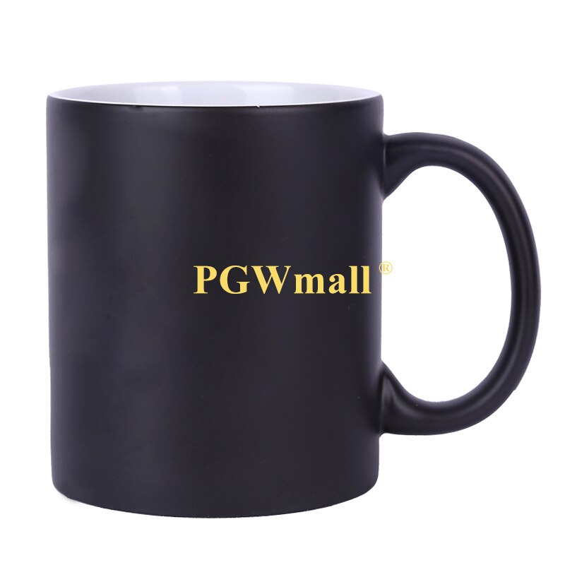 Color changing 11oz Ceramic Sublimation Photo Mugs Blank Cup DIY Mugs Heat Transfer: Black