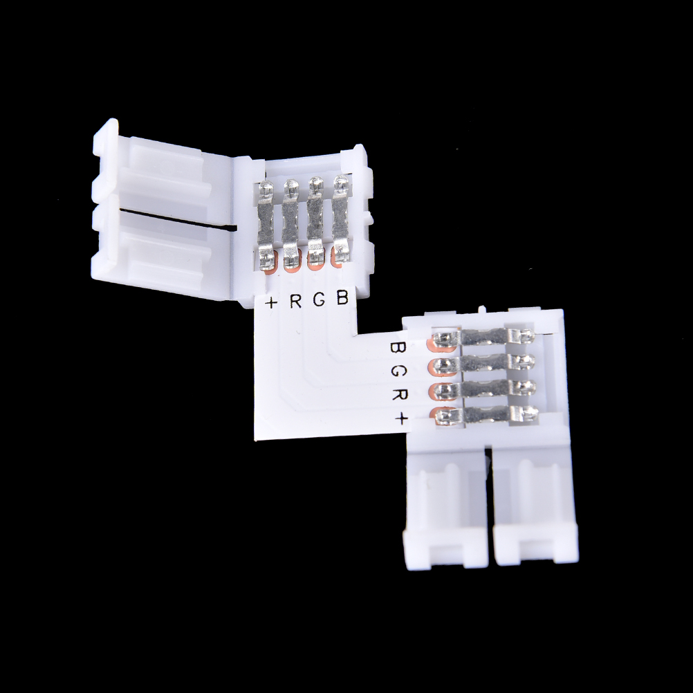 4-Pin Wit 10Mm Rgb Pbc Led Light Strip Connector Gapless Strip Strip Solderless Adapter Voor Smd 3528 2835 Strip Wit