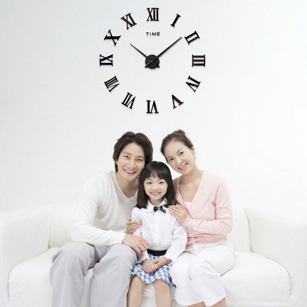 Moderne grote wandklok woonkamer romeinse cijfer sticker uniek groot digitaal horloge diy decoratie wandklok kunst sticker stickers ho