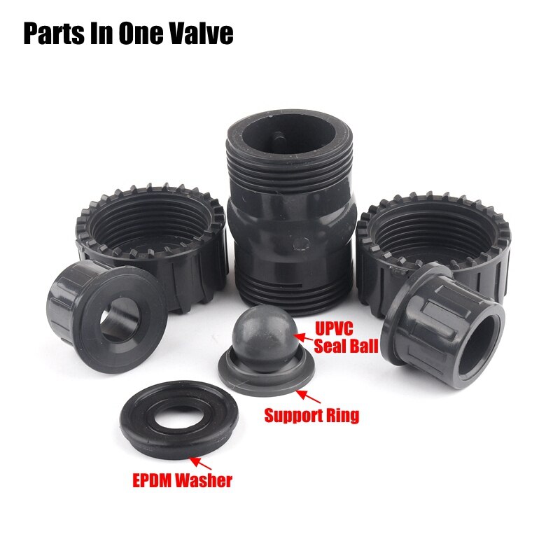 20~63mm Hi UPVC Check Valve Double Union Non-return Value Preventing Back Flow Water Pipe Valve Connectors