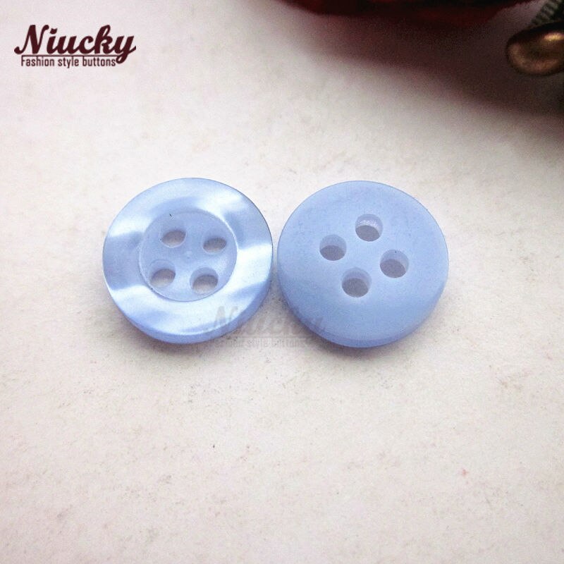 Niucky 11mm 4 gaten platte rand 16 kleuren kleurrijke ripple shirt button voor naaien diy craft accessoires levert R0201-044