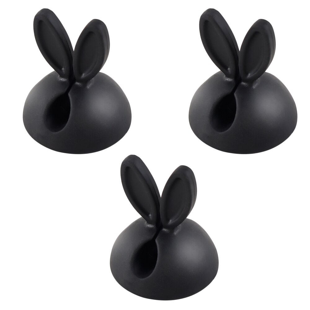 Fixateur universel de câble d'oreille de lapin, organisateur de ligne de bureau, de chargeur de tableau de bord de voiture: black 3