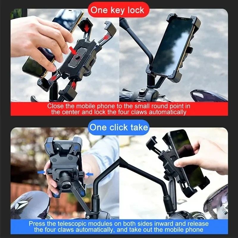 360° Rotatable Electric Bicycle Phone Holder for IPhone Riding MTB Bike Moto Motorcycle Stand Bracket Non-slip Cycling