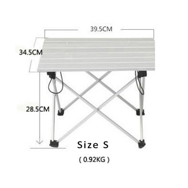 Outdoor Aluminium Folding Faltbare geschirr Camping Angeln Tisch mit Trage Tasche für Picknick Strand Wandern Reise Aktivitäten: Size S