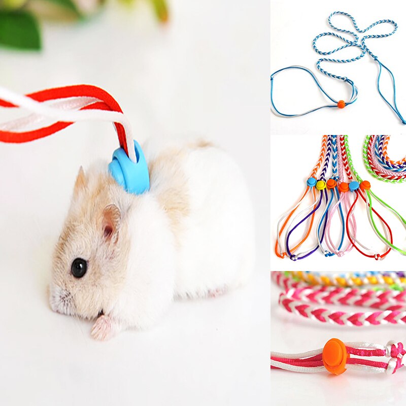Arnés de chaleco suave para hámster, correa para mascotas pequeñas, ardilla, conejillo de indias, cuerda de remolque, correa a rayas, suministros para mascotas