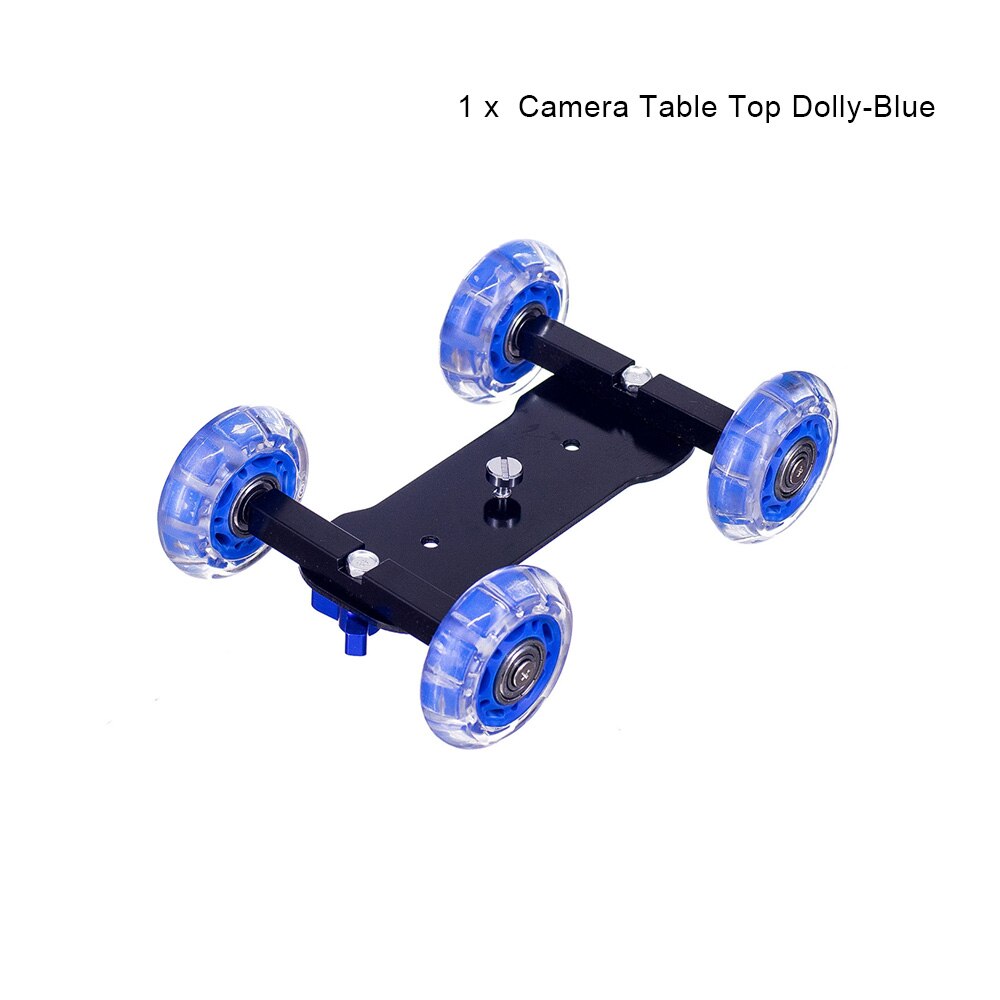 Dolly + 11 Inch Magic Arm Tafelblad Mobiele Rolling Video Rail Skater voor SLR DSLR Camera Slider Track Dolly Auto met Magic Arm: Blue Car