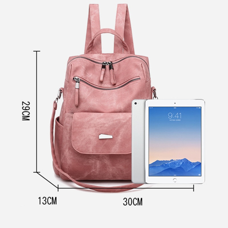 Læder rygsæk kvinder pu taske vintage taske skoletasker til teenagepiger rygsæk kvinde rygsække mochila mujer rygsæk