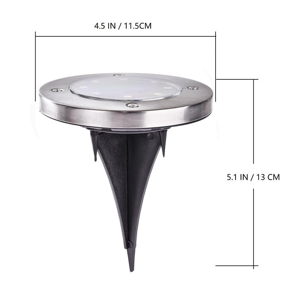 ABS Refreshing Garden LED Underground Solar Lamp Diode Light IP65 100mA 2V With 600mAh Ni-MH AAA Rechargeable Battery
