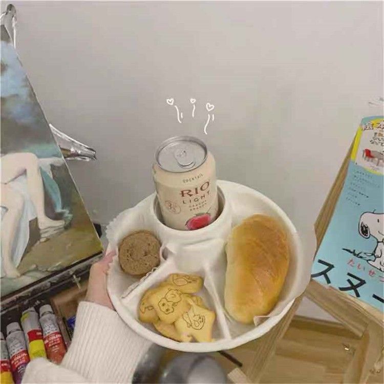 W&amp;G Snack bar divided plat Students Breakfast Divided Plate Snack Snack Drink Plate BBQ Barbecue Divided Food Plate