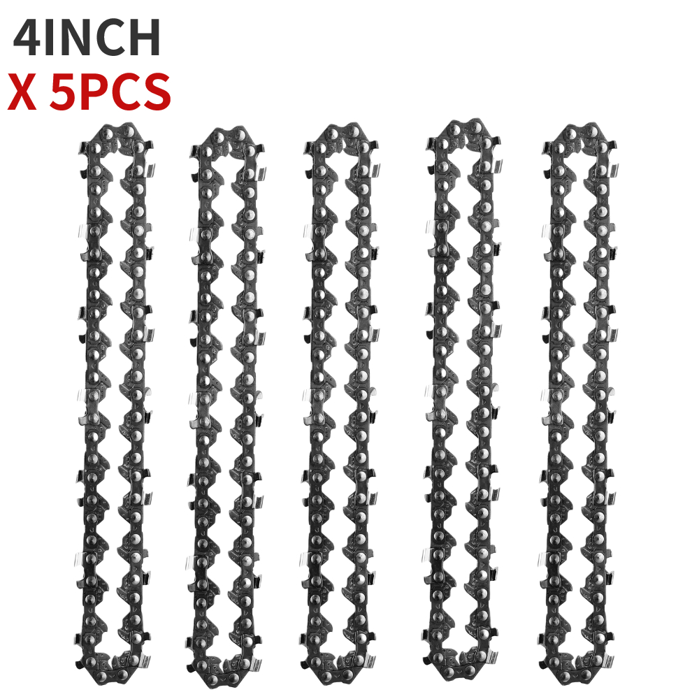 4 Inch Mini Steel Chainsaw Chain Electric Pruning Saw Accessory Garden Tool Replacement: 5PCSX4 INCH