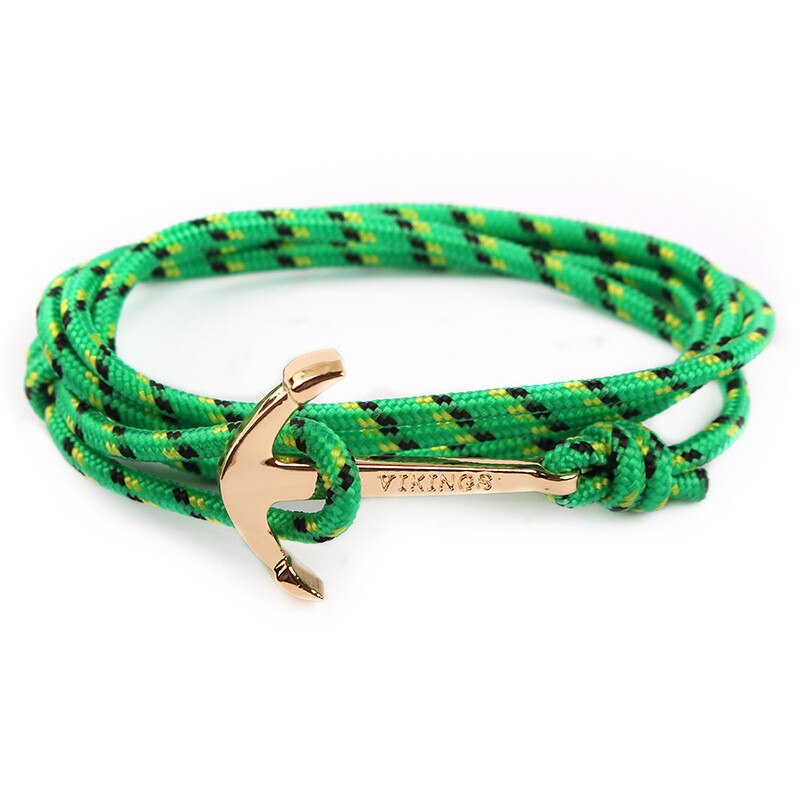 Retro Vikings Bracelet For Men Women Popular Male Multilayer Wrap Bangle Gold Color Handmade Anchor Bracelets SL017