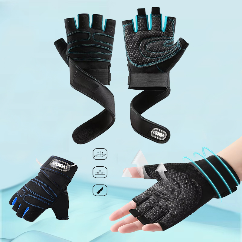 Outdoor Gym Gloves For Men Women Fitness Weight Lifting Wristband Gloves Body Building Training Sports Exercise Cycling Glove