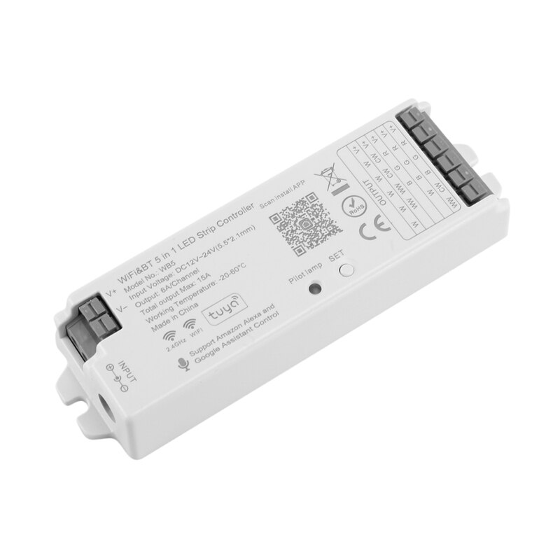 WB5 Bluetooth &amp; RF 5 In 1 LED Controller 5CH Tuay APP For Single Color CCT RGB RGBW RGBCCT Led Strip Lighting Tape