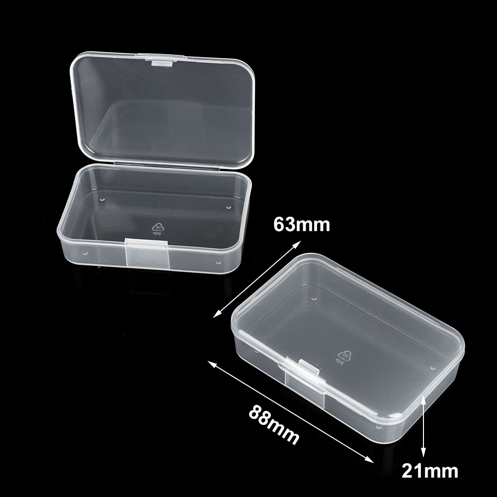 1/2Pcs Small Plastic Transparent With Lid Collection Credit Card Bank Card Container Case Storage Box