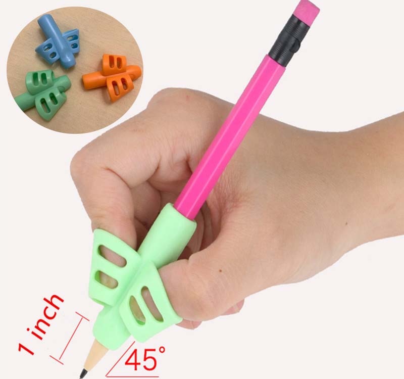 3Pcs Kinderen Schrijven Potlood Pen Houder Kids Leren Practise Siliconen Pen Aid Houdingscorrectie Apparaat Voor Studenten