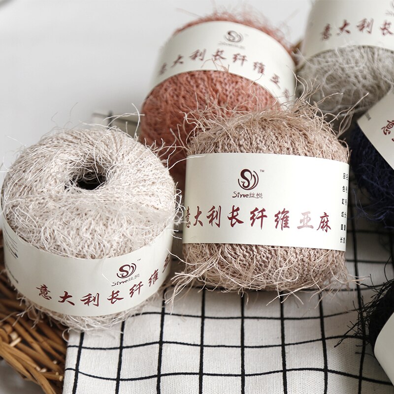 Linen Thin Blend Yarn Spring Summer Hand woven Crochet Thread Fiber Flax Knitting Sew Yarn For Crocheting Needle Work
