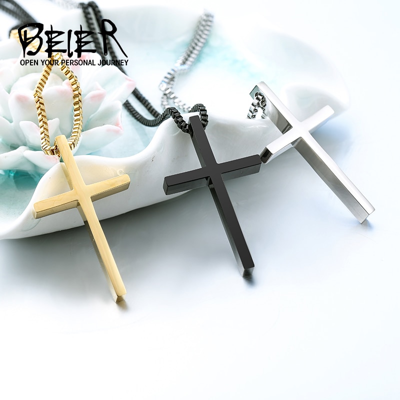 Beier mode Gothic Cross Hanger Voor Man En Vrouw Rvs Persoonlijkheid Sieraden BP8-241