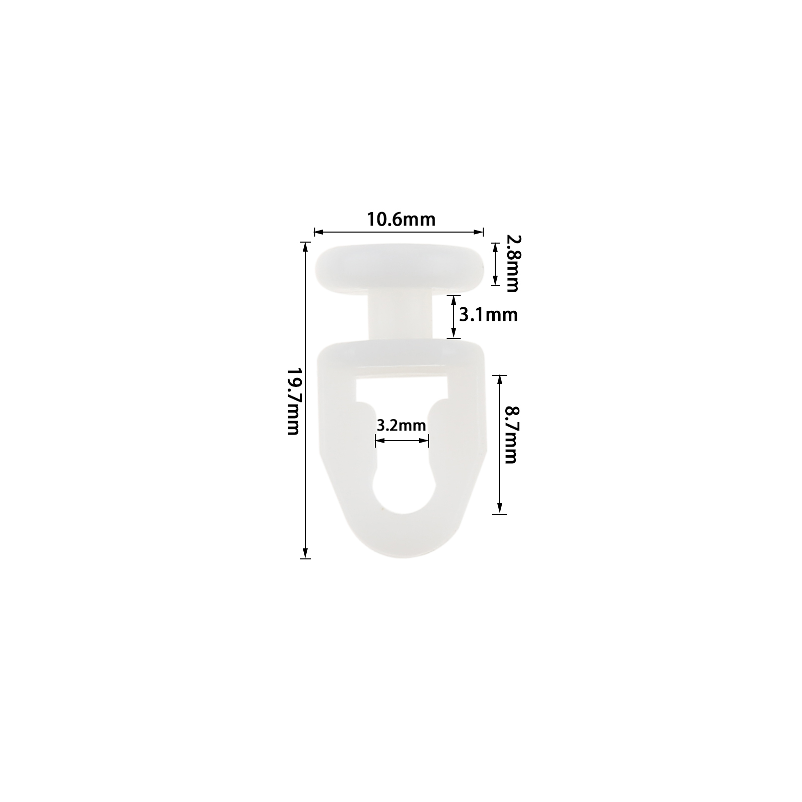 50 Stück Kunststoffschienen-Vorhang-Förderhaken, Rollen für Zuhause, Vorhänge, Aufhänger, Vorhänge, Raffhalter, Haken, Vorhang-Zubehör, Gleisschieber: WHITE