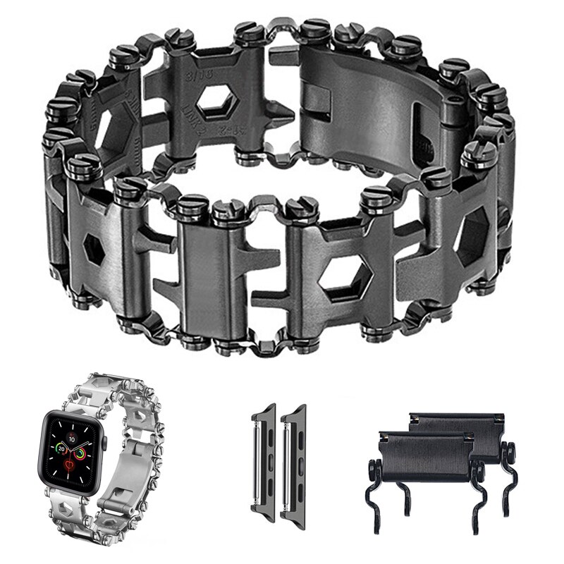 Stainless Steel Multifunction Tool Bracelet For Apple Watch Band Iwatch Strap 29in1 Multi Tool Outdoor Bolt Driver Kits Travel