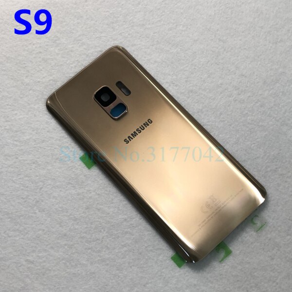 SAMSUNG Back Battery Cover For Samsung Galaxy S9 Plus s9+ G965 SM-G965F G965FD S9 G960 SM-G960F G960FD Back Rear Glass Case: S9 Gold