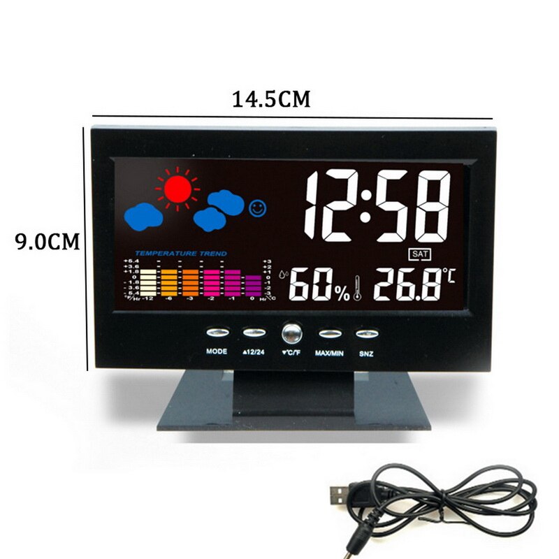 NewLarge Screen Digital Alarm Clock LCD Clock Multifunction Snooze