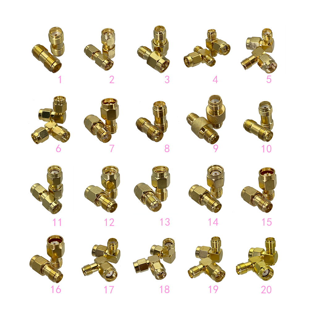 Adaptador SMA/RP-SMA a SMA/RPSMA enchufe macho y conector hembra conector Coaxial RF recto y de ángulo recto 1 Uds