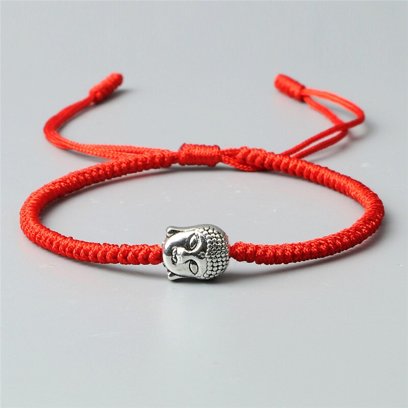 Gouden Boeddha Hoofd Mode Armband Classic Rood Zwart Bruin String Charm Voor Vriendschap Gevlochten Armbanden Handgemaakte Sieraden