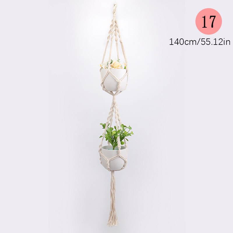 Plant Hanger Macrame Hangers Macrame Wall Hanging Plant Holder Air Plant Planters For Indoor Plants Indoor Plants Hanging Pot: 17