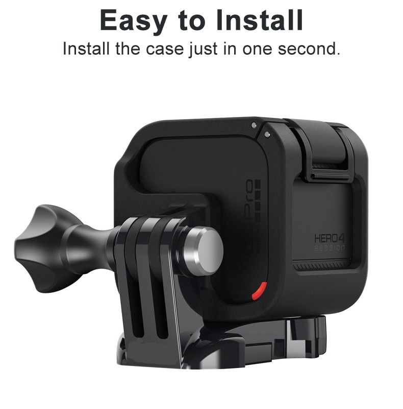 Funda de marco para GoPro Session 5 y 4, Protector de pantalla de vidrio templado para Go Pro Session 4 y 5, accesorios para cámara