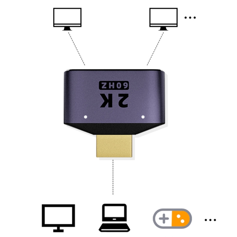 2K HDMI-kompatibel Splitter FullHD 1080P Video HDMI-kompatibel Splitter 1X2 Out für HDTV DVD P9JD