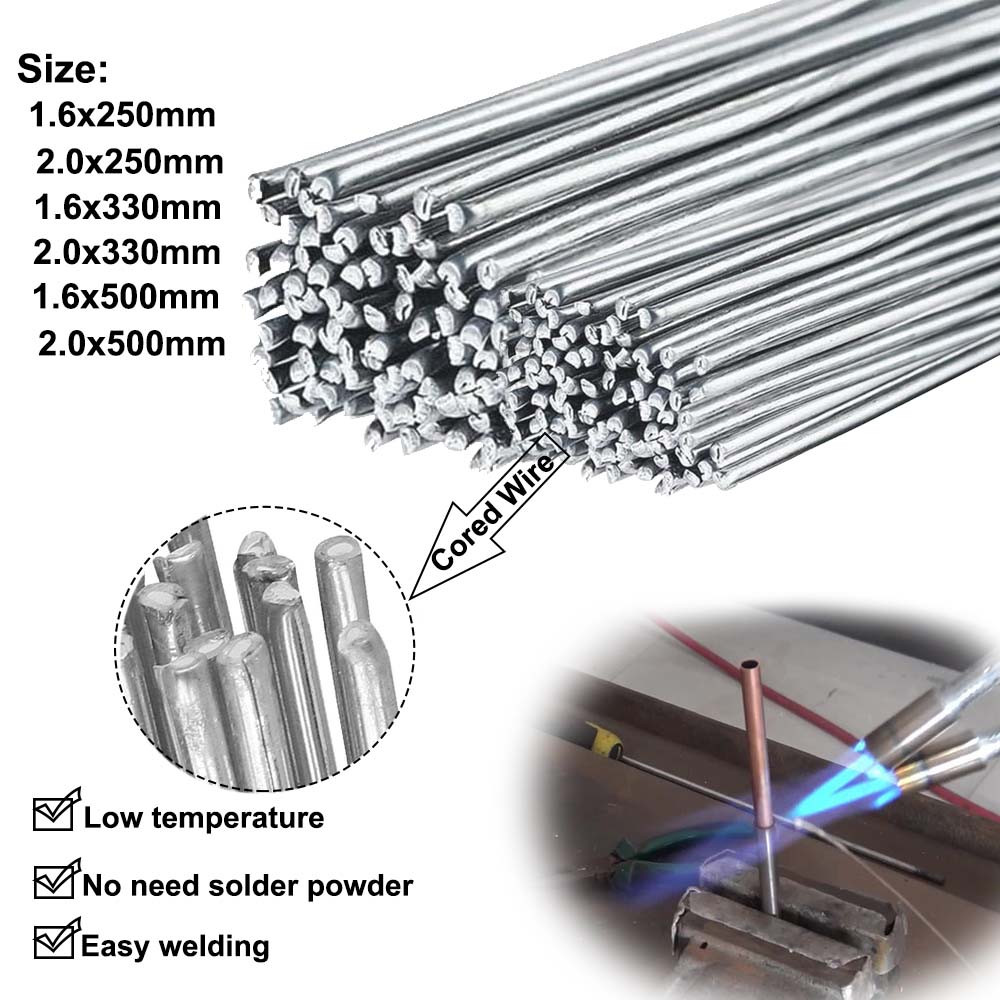 250/330/500mm Low Temperature Simple Welding Rods Easy Melt Aluminium Flux Cored Welding Electrodes Wire Solder For Aluminum