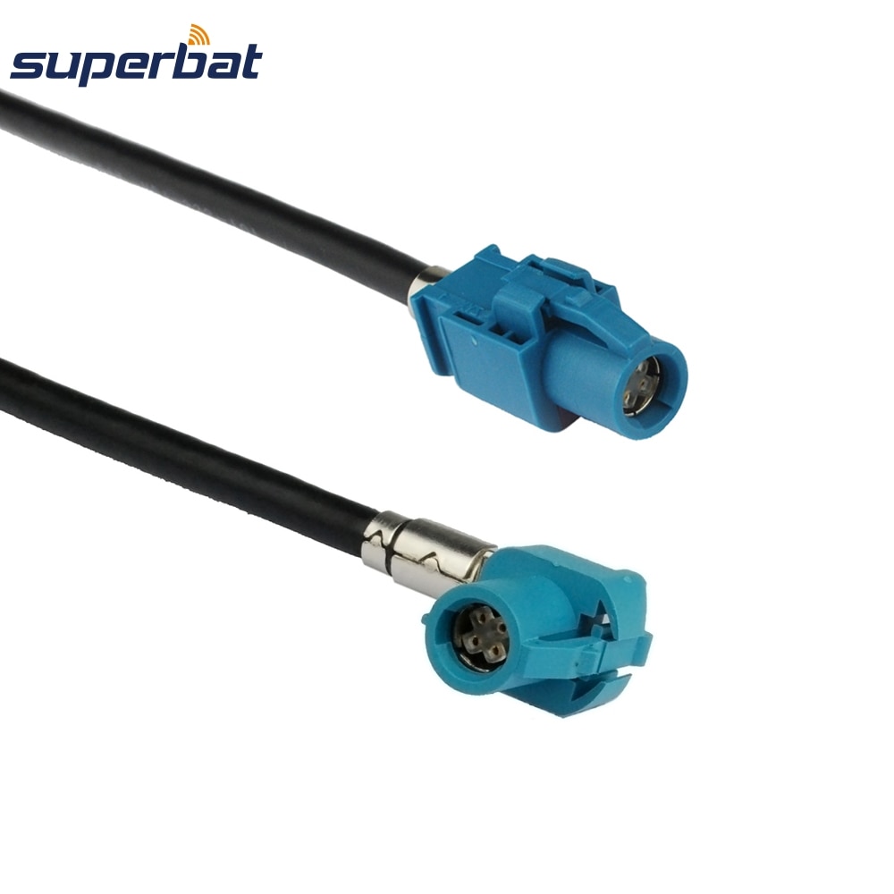 Superbat, conjunto de Cable HSD para vehículo, conector hembra RA de código Z a conector recto Jack Dacar 535, Cable de 4 núcleos para BMW Benz