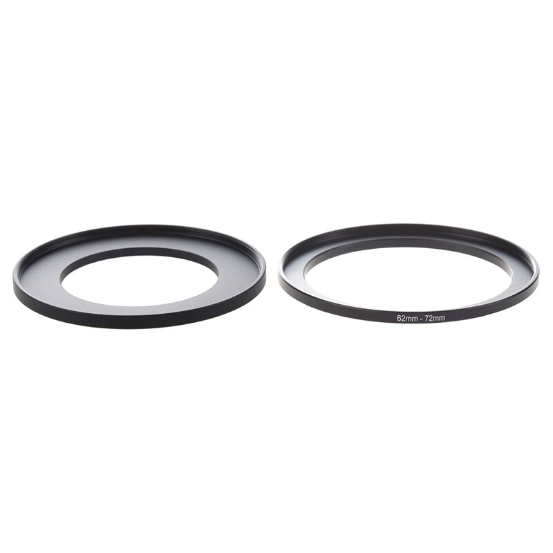 2 Pcs Camera Parts Lens Filter Step Up Ring Adapter Black, 49Mm-72Mm &amp; 62Mm-72Mm