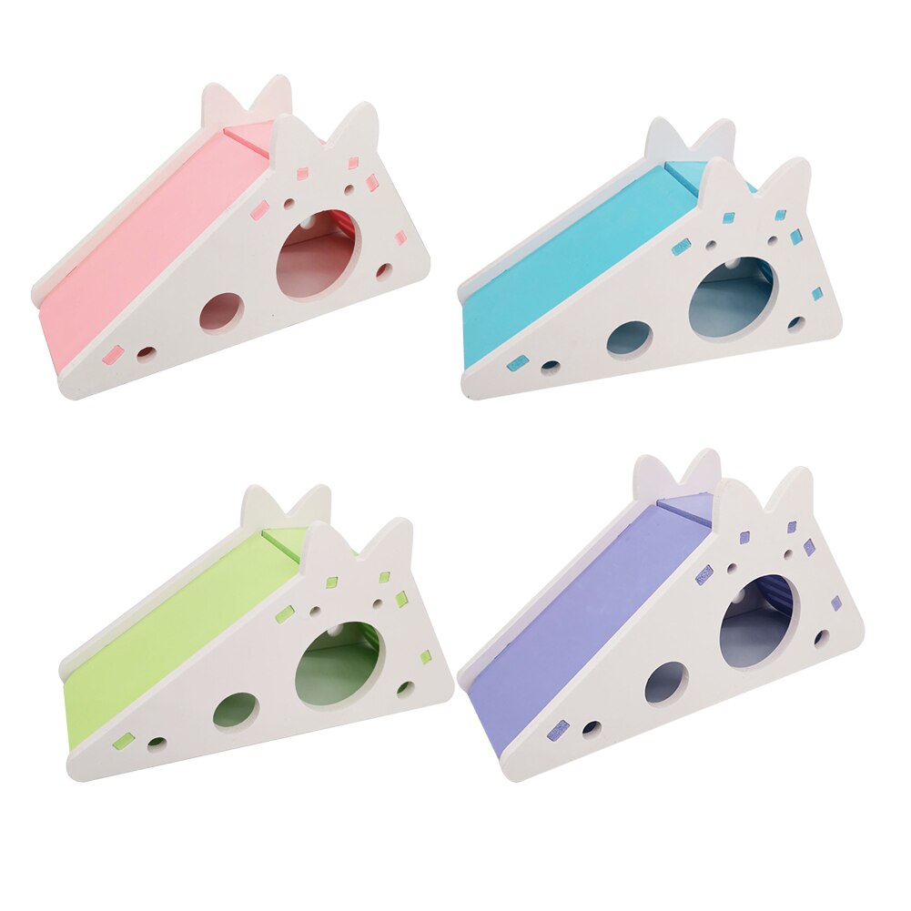 Hamster Hideout Assembled Hamster Slide Toy Wooden Hamster House Nest With Ladder Slide For Guinea Pig Hamster Exercise Toy