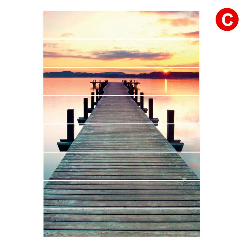 8 sztuk/zestaw DIY 3D naklejki na schody wodoodporny wymienny wzór krajobrazu samoprzylepne naklejki na schody robić dekoracji wnętrz E2S: C