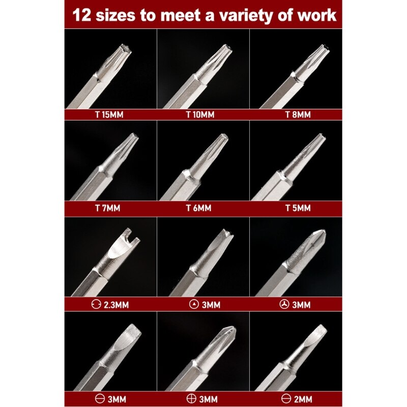 7 Pcs Household Multifunctional Strong Magnetic Screwdriver Bit Set Repair Tool L4MB