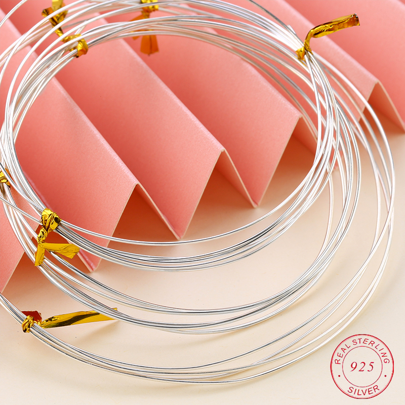 Einem meter 0,4-0,8mm 925 Sterling Silber draht metel gewinde silber string silber linie für Halskette Armband Ohrring, der