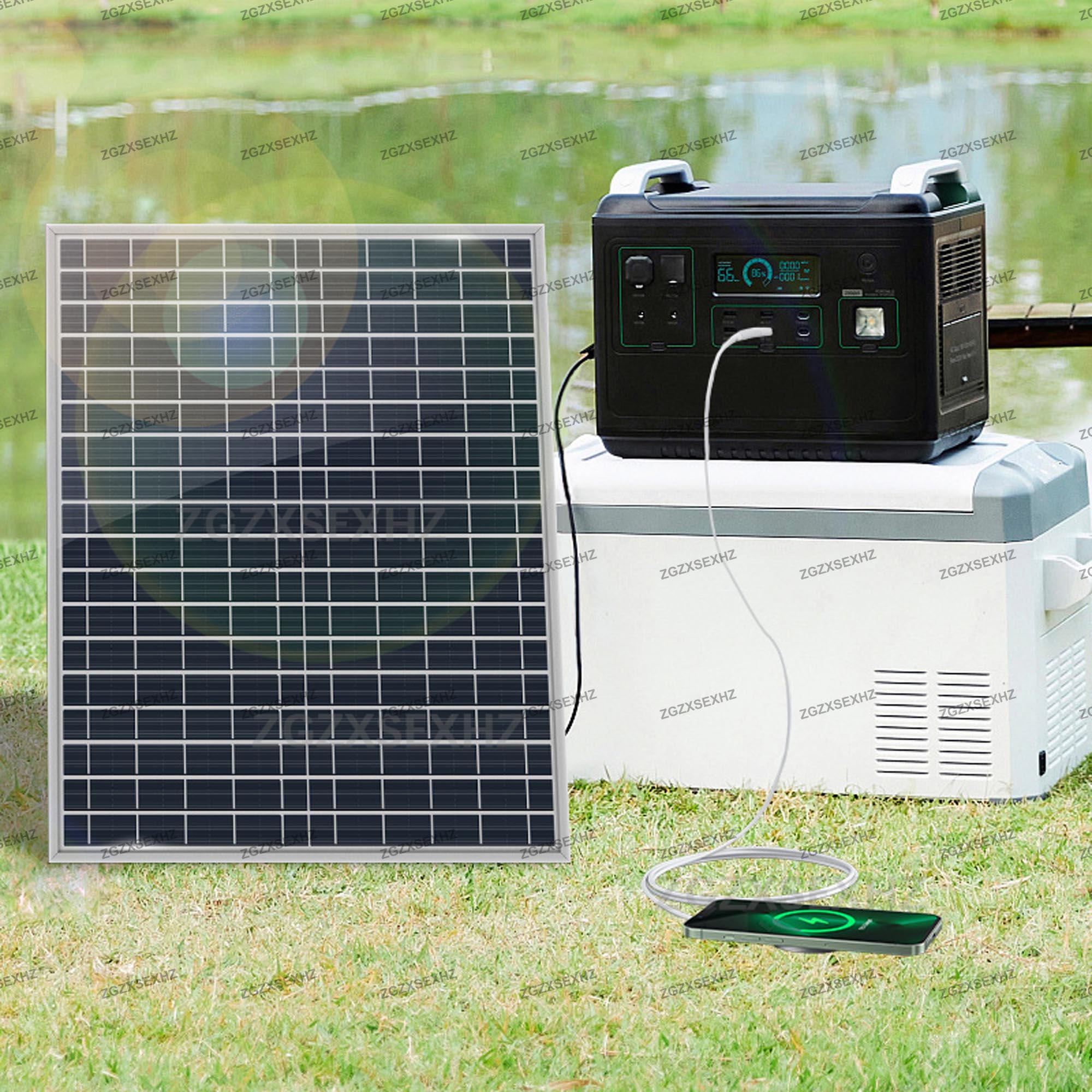 Panel solar de 500 W y 12 V, controlador de 100 A, cargador rápido de baterías para hogar/camping/autocaravana/coche, kit de energía fotovoltaica móvil, sistema solar.