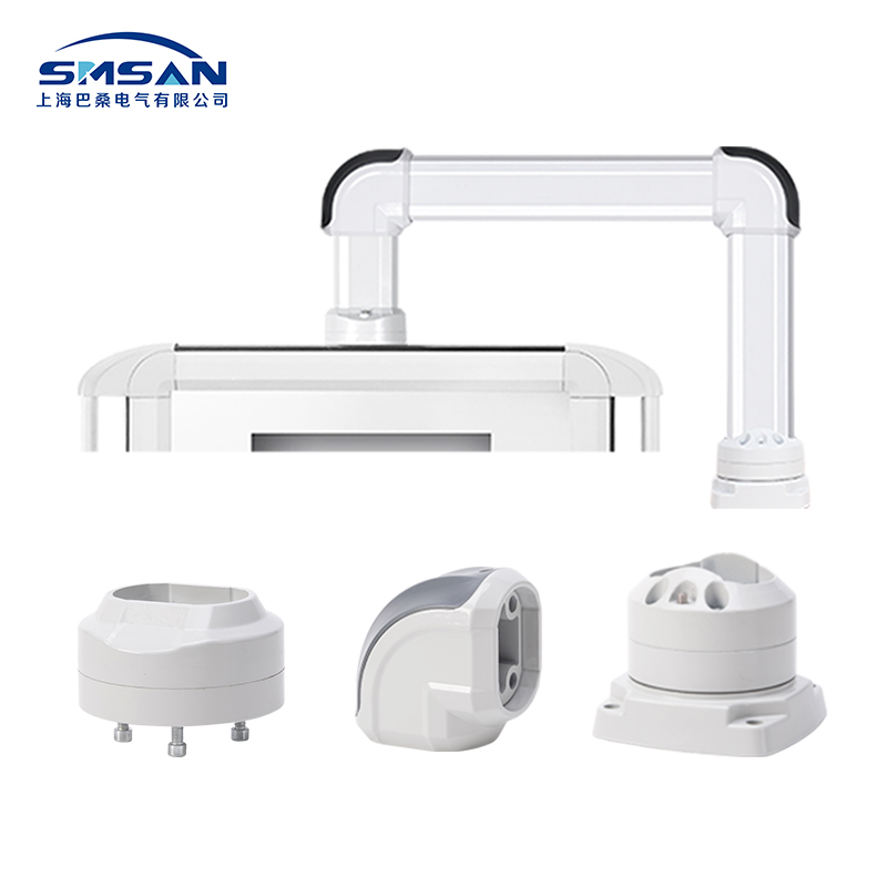 HMI enclosures/suspension arms enclosures and suspension arm systems Support arm systems for command enclosures and display pane