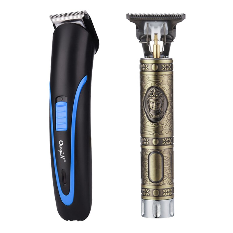 Barbeiro profissional máquina de cortar cabelo elétrico recarregável t-outliner acabamento máquina de corte aparador barba barbeador sem fio com fio: A7