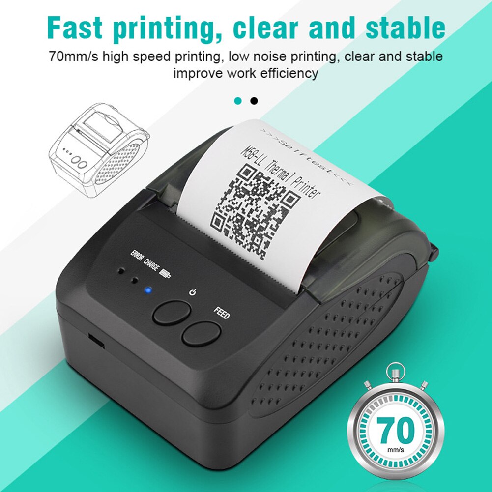 58mm Bluetooth 4.0 Printer Barcode Receipt Thermal Printer for Android iOS