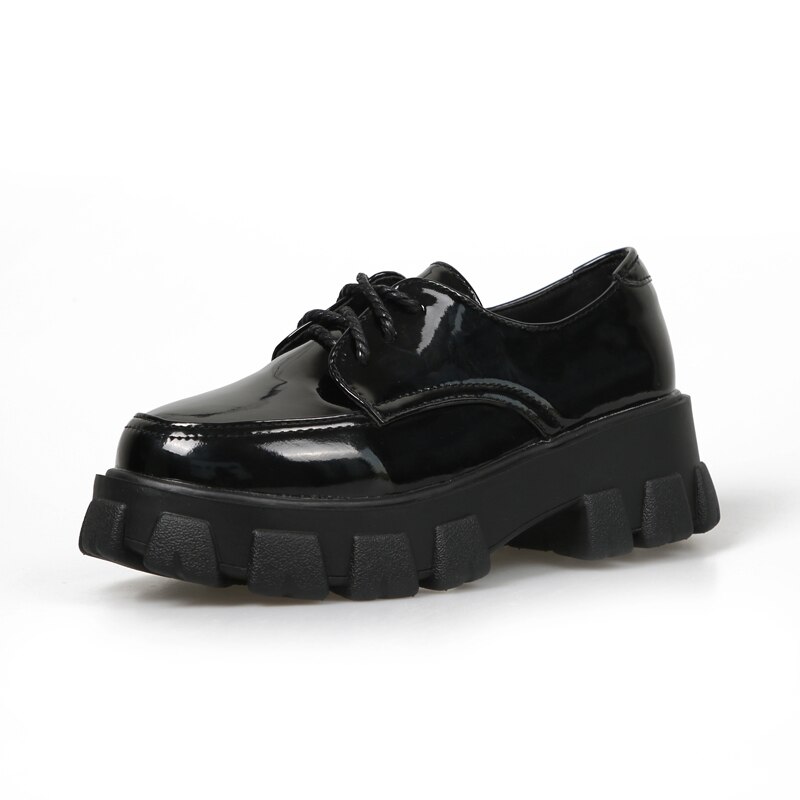 Dam flats skor platå sneakers slip on flats lack dam loafers mockasin fritidsskor dam creepers: Lack / 39