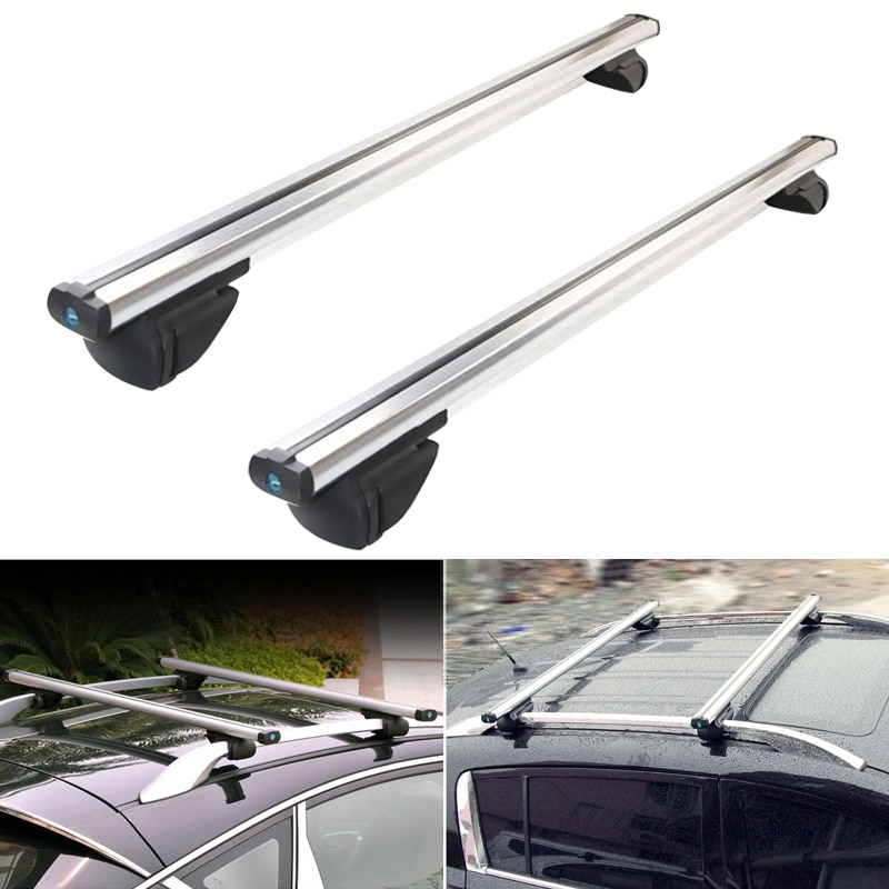2 kpl yleiskäyttöinen auton kattoteline poikkipalkki matkatavaratelineen tuki varkaudenestolukolla polkupyörän kattotelineet auto 120cm 130cm