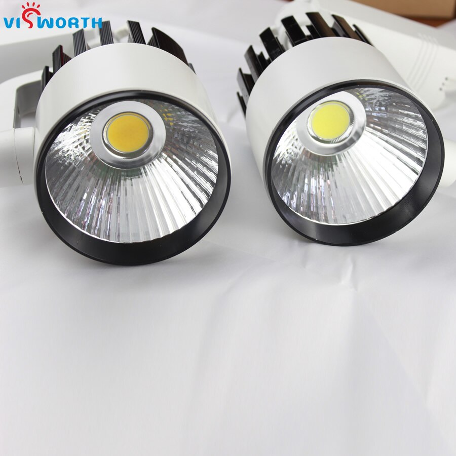 Moderne 20 w led cob track licht ac 110 v 220 v 230 v 240 v rail light spotlight warm wit/koud wit led lamp Knop schakelaar LED LAMP